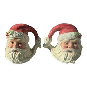 Vintage 1997‎ House of Lloyd Santa Salt & Pepper Shakers Christmas Ceramic Set